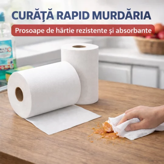 Prosoape de hârtie în rulou Maxi Spirale cu perforații, 19,2×23 cm (6 role), 2 straturi, 120 m,