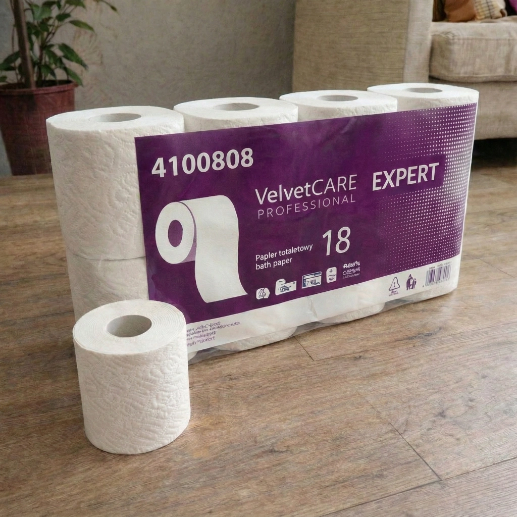 Hârtie igienică 100% celuloză, rolă standard 18 m, 3 straturi, perforată, foaie 9,7×12 cm, 8 role/pachet - Image 2