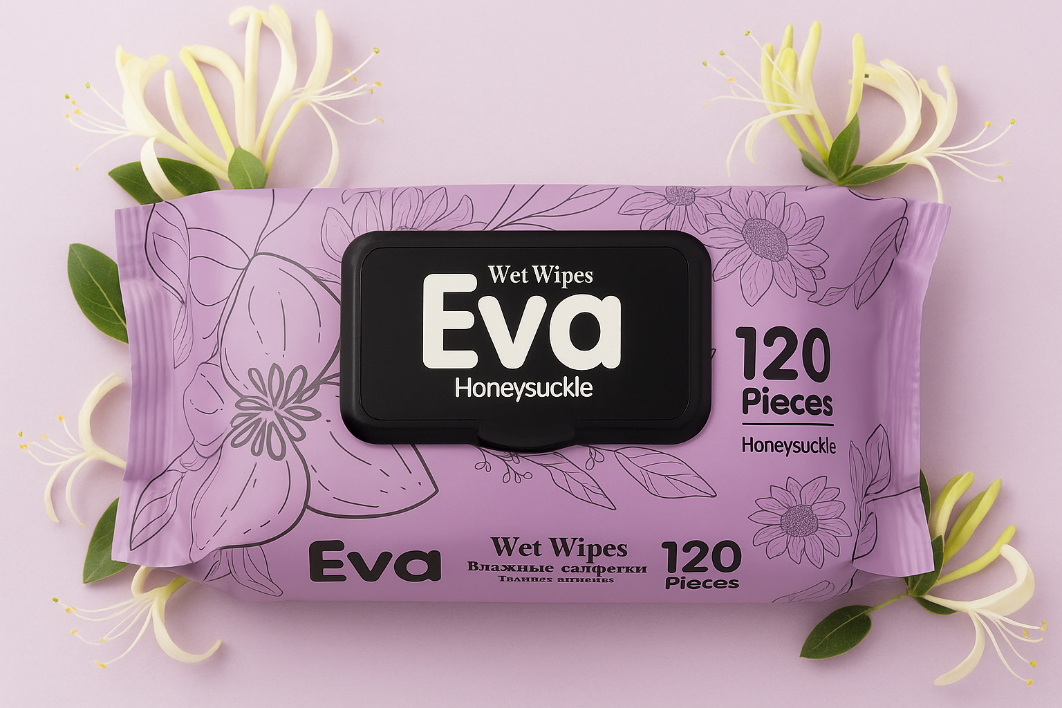 Șervețele umede Eva Honeysuckle – 120 buc - Image 2