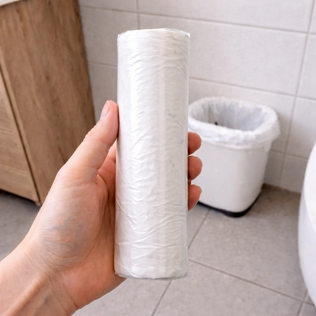 Pungi menajere 20 L / 30 buc., albe, pentru coșuri mici - Image 2