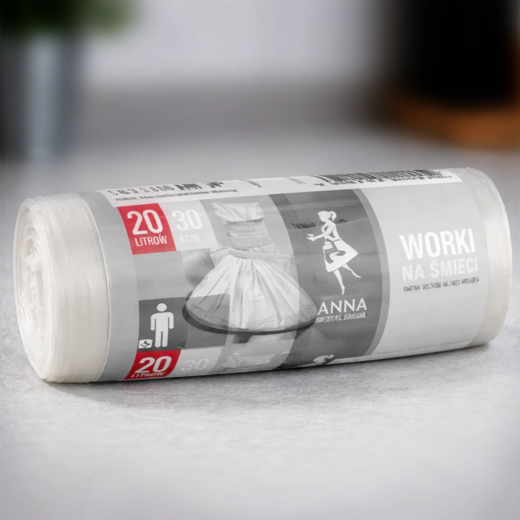 Pungi menajere 20 L / 30 buc., albe, pentru coșuri mici - Image 7
